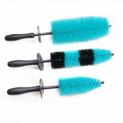 China Wholesale Stocked Tire Factory Wheel Rim Brush Car Wheel Hub Cleaner Plastic Handle Automobile Brush Cleaning Accessories for sale