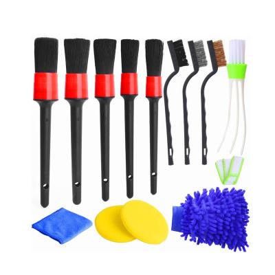 China Stocked Hot Selling Amazone Car Wheel Cleaning Brush 13 Pcs Dashboard Air Vent Dust Dirt Removal Detailing Brush for sale