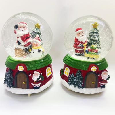 China Folk art YIWU BAIWEN manufacture wholesale snow globes promotion musical snow globe Christmas with wholesale snow globes for sale