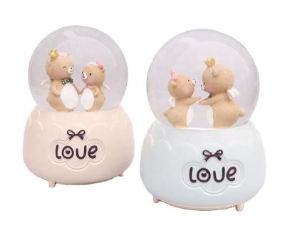 China YIWU BAIWEN Folk Art Manufacture Globe Wholesale Hot Sale Battery Snow Bear Musical Promotion Gift for sale