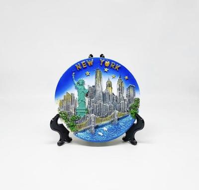 China Shape 2022 Custom Resin Painting Custom Resin Maker Promotion Hand Souvenir Tourist Dish For Home Decor for sale