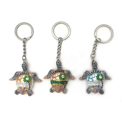 China Popular Art YIWU BaiWen Manufacturers YIWU BaiWen Manufacturers Promotional Custom High Quality 3D Turtle Resin Key Chain Souvenirs Key Chains for sale