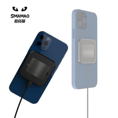 China Fully charge iPhone12 in 2 hours 30 minutes. Also a phone holder. Smacat New Product Magnetic 15W Wireless Charger With Phone Holder Function For iPhone for sale