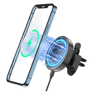 China Magnetic Wireless Car Mount 15w Wireless Charger for iPhone 12, Fast Car Charging Mount for sale