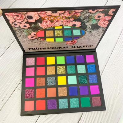 China Fashionable long lasting high proof product sombra de ojos cosmetic water pigmentation seller 35 colors waterproof wholesale eye shadow palette for sale