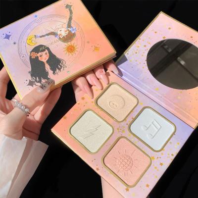 China Waterproof makeupcosmetic hghlight shimmer glow bar highlighter palette iluminator long lasting palette for sale