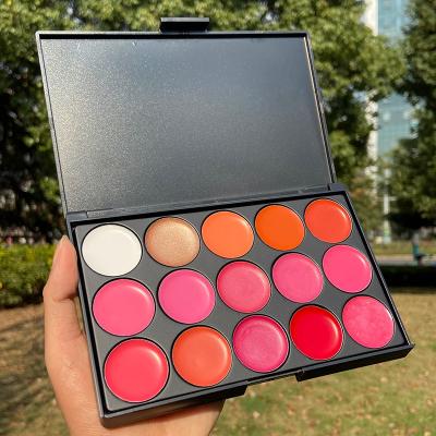 China 15 colors lip palette waterproof wholesale high quality labials for sale