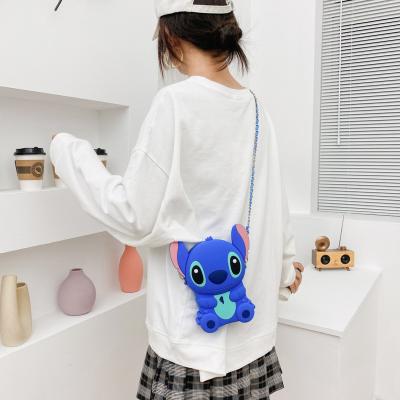 China Fashionable Baby Cardboard Silicone Star Silicone Zipper Shoulder Bag Blue Pink Blue Girls Phone Bag for sale