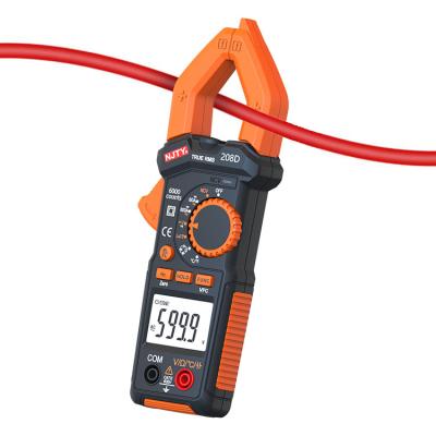 China New AC Ampere Clamps Tester True Digital Clamp Meter 208D Amperometrica 6000 Counts RMS for sale