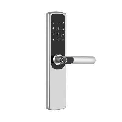 China Tuya WiFi App Zinc Alloy Waterproof Fingerprint Keyless Digital Door Handle Smart Lock Locks for sale