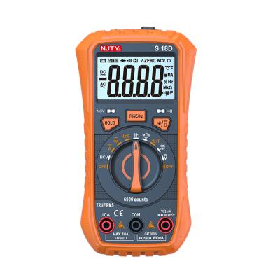 China Automatic Portable Handheld Temperature High Current Voltage Voltage Frequency Capacitance Meter Current Accurate Smart Multimeter S18D for sale