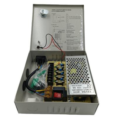 China CCTV Camera 85-264VAC Input Security Access 12V 5A 4 Channel CCTV POWER SUPPLY BOX for sale