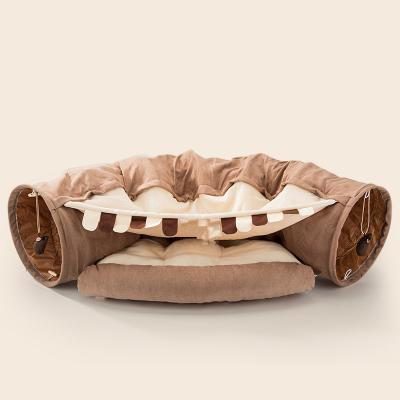 China Cat Tunnel Cat Passage Rolling Foldable Viable Rectified Dragon Cat Cushion Bed for sale