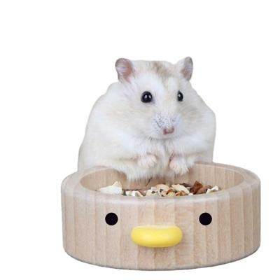 China New Design Automatic Anti-rotating Wooden Toys Pamper Accessories Bowl Pet Feeder Bowl Hamster Feeder Bowl for sale