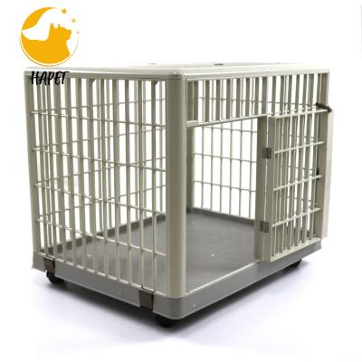 China Breathable Travel Pet Air Box Pet Air Box Cat Pet Flight Cage Folding Portable Cat Cage Plastic for sale