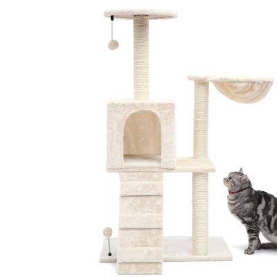 China Sustainable Modern Styles Mulit colors Tiger Tough Tall Cat Tree Entertainment Playground cat climbing frame for sale