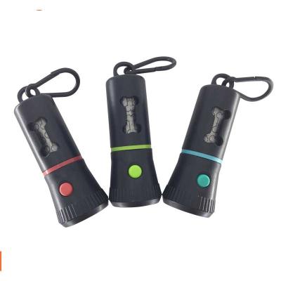 China Viable Portable Dog Waste Bags Dog Poop Bags And Dispenser With Flashlight Led Safety Flashlight for sale