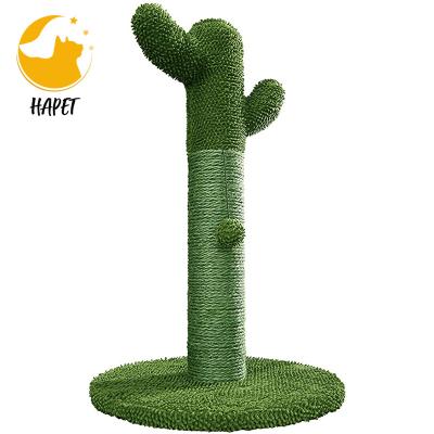 China Cat Jumping Scratcher Toy Cactus Viable Form Cat Tree Post Vertical Sisal Materials Green for sale