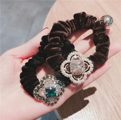 China Fashion Women Girls Simple Rhinestone Hair Elastic Hair Bands for sale