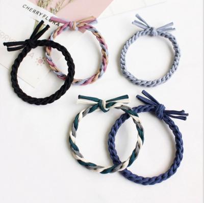 China Fashion New Korean Style Color Twist Braid Hair Knot Headbands Knot Headbands Rope Woven Ring Ladies Hair Tie Hair for sale