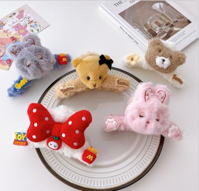 China Sweet Kids Autumn And Winter Hair Clip Cute Cuddly Bear Claw Clip for sale