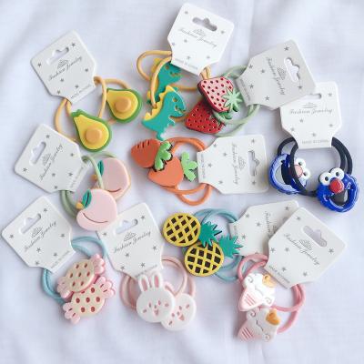 China Soft Children's Cartoon Acrylic Does Not Hurt Baby Girl Baby Hair Band High Elastic Rubber Hair Elastic Band for sale