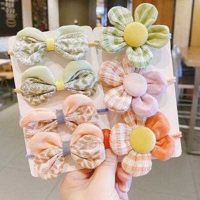 China New flower version girls Korean cute soft hair tie spiky flower hair elastic Ring Without Hurting Hair for sale