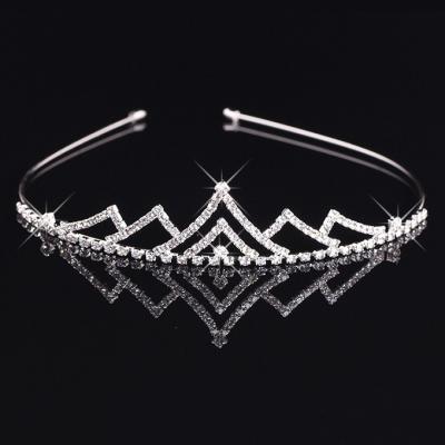 China Luxury Shine Crystal Crown Children Hair Band Simple Children's Hair Crown Fashion Baby and Child Girl's Hair Crown for sale