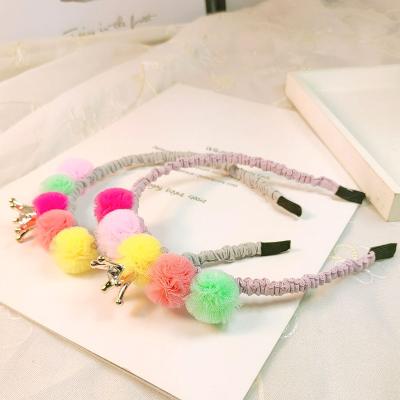 China Baby and Kids Headband Factory Directly Supply Cute Colorful Ball Design Baby Kids Hair Accessories Baby Headband for sale