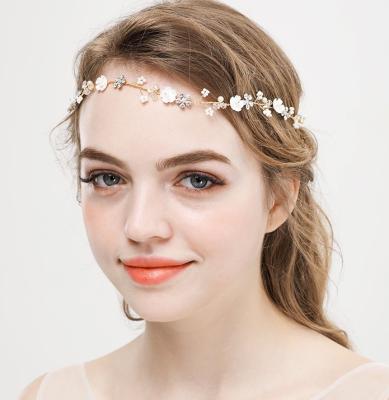 China New Wedding Flower Zircon Wedding Hair Accessories Headband Headband Jewelry Alloy Zircon Bridal Dress Accessories Wedding Hair Accessories for sale