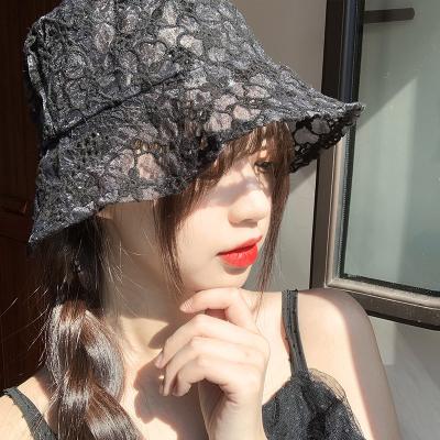 China New style character lace fisherman women hat Korean version soft summer thin flower hollow sun hat for sale