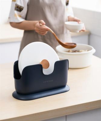 China Pinmoo Viable Kitchen Tool Stand Pot Cover Holder Cutting Board Storage Rack Kitchen Countertop Storage Rack for sale