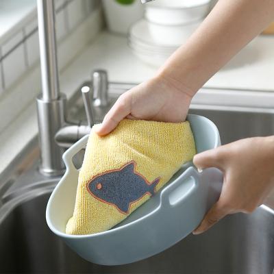 China Pinmoo Microfiber Kitchen Dish Cloth Towel Viable Absorbent Household Dishwasher Cleaner Mopping Tools for sale