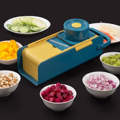 China Plastic Vegetable Onion Chopper Veggie Chopper Potato Slicer Chopper Mandoline Slicer Cutter Chopper and Grater with Container for sale