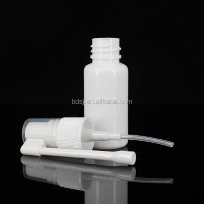 China White Plastic Medicine Long Rocker Empty Spray Bottle 20ml 60ml Oral Pump Spray Cap for sale