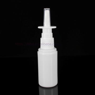 China Medicine Customized Medical Products 30ml PE Plastic White Nasal Spray Bottles for sale