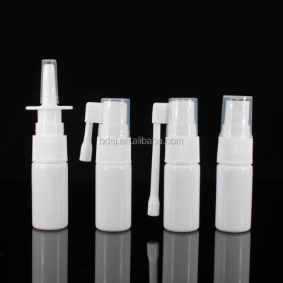 China High quality medicine sensitive design pe 20ml nasal spray bottle 10ml 15ml nasal sprayer pump for sale