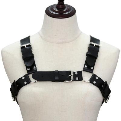 China ALLOY Woman Men Leather Adjustable Punk Waist Suspender Belt Goth Chest Shoulder Body Bondage Bondage Straps for sale