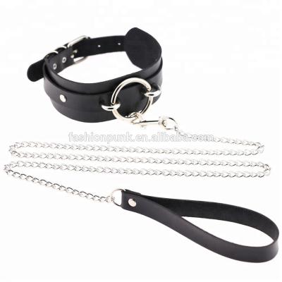 China Sexy Punk Pets Dog Slaves Pull Rope Choker Collar Exaggerated Punk Rivets Studs Collar Flirting SM Chocker for sale