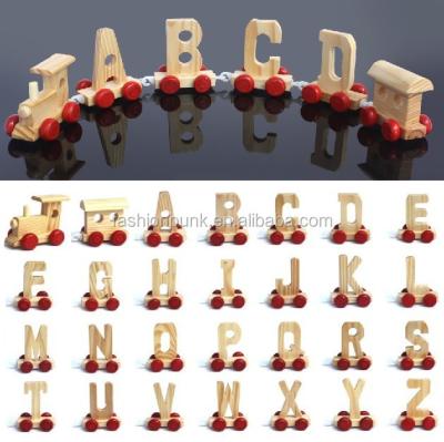 China Europe Children Multifunctional Baby Educational Toy Wooden Alphabet Train for sale