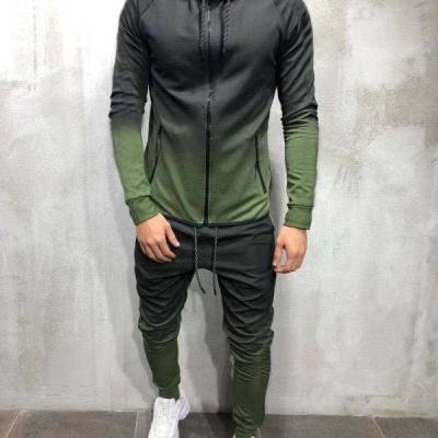 China 2020 Fall Fashion Thermal Long Sleeve Mens Jackets With Gradient Skinny Two Piece Gear Gaiters Sports Casual Wear for sale