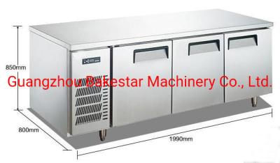 China 380V Workbench Kitchen Blast Chiller Three Doors Customized for sale