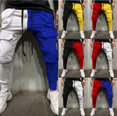 China Hot Selling QUICK DRY Men Patchwork Cargo Pants Sports Pockets Casual Pants For Mens Jogger Sweatpants for sale