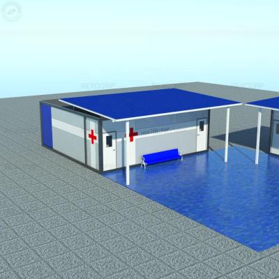 China Modern Rapid Modular Prefab Hospital Pod Flatpack Assembly Container PCR Prefab Laboratory for sale