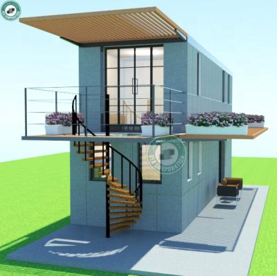 China Modern 72sqm Galvanized Steel Frame Container House Vacation Villa Unique Design Comfortable Living Container House In Italy for sale