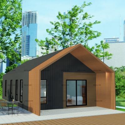 China New Modern Triangle Roof Prefab House Villa Wood Prefab Steel Frame Villa House For Sale for sale