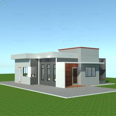 China Quickly Built Modern Concrete Villa 3 Bedroom Prefab Concrete Wall Light Weight House Prefab House for sale