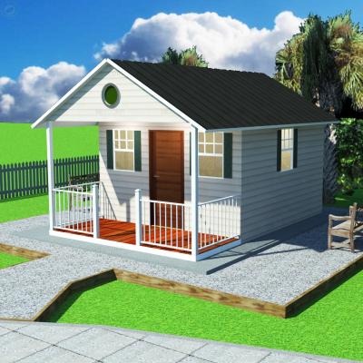 China 20sqm Traditional House 1 Bedroom 1 Bedroom Prefab Bathroom With Deck Gable Roof Low Cost Prefab House In Philippines for sale