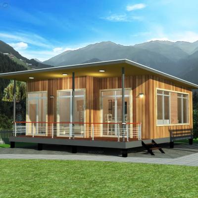 China With Veranda 56sqm Galvanized Steel Structure Prefab House Residential Houses With Veranda In The Netherlands for sale