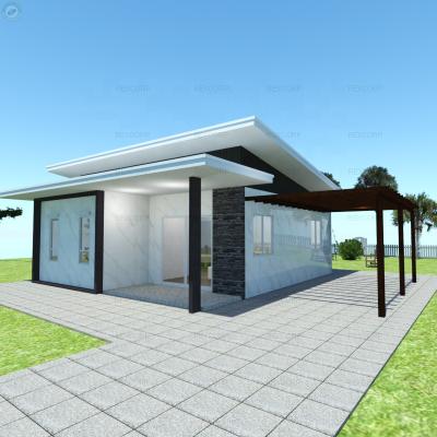 China With Car Porch Modular Prefab Steel Structure House Hurricane Proof Prefab Houses Prefab House With Car Porch for sale